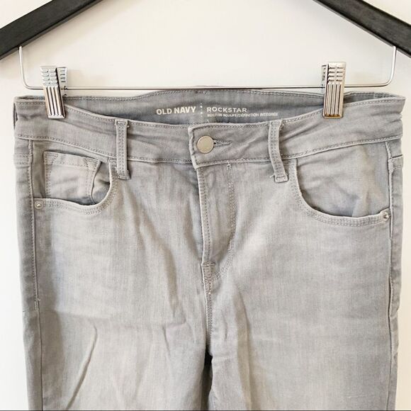 Old Navy Mid Rise Gray Wash Rockstar Sculpt Skinny Jeans - Picture 4 of 7